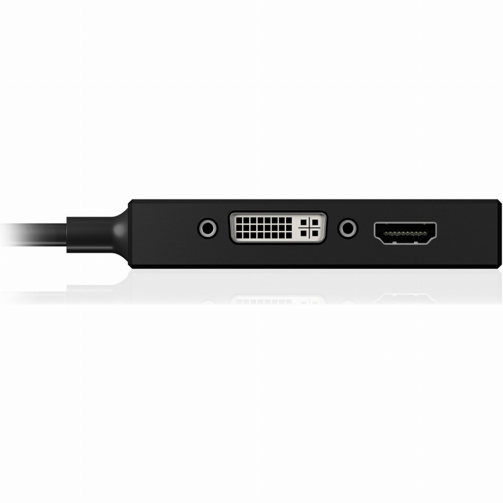 ICY BOX IB-AC1032 Mini DisplayPort DVI-D + VGA (D-Sub) + HDMI Schwarz
