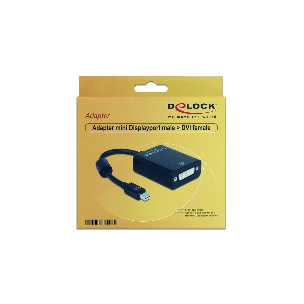 DeLOCK Adapter mini Displayport 0,18 m DVI-I Schwarz