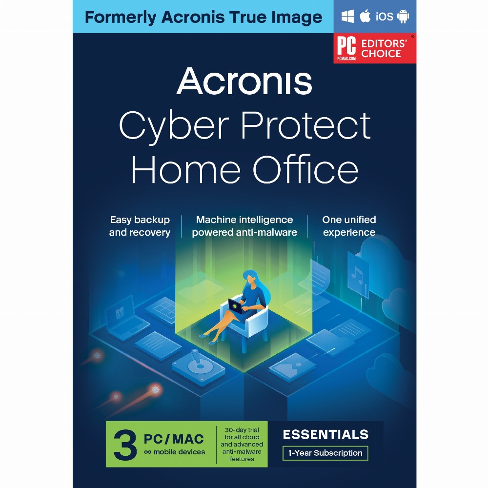 Acronis Cyber Protect Home Office Ess. - 3 Device, 1 Year - DE - Box