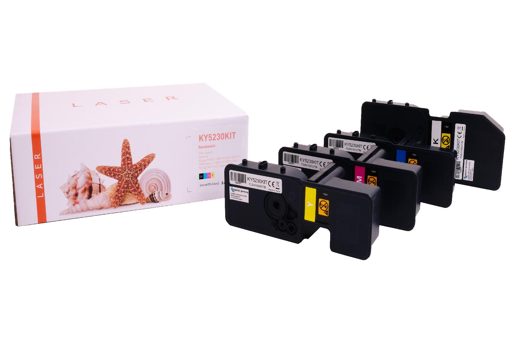 Alternativ Toner Rainbowkit für Kyocera / TK5230 / BK2.600 / CMY2.200 Seiten