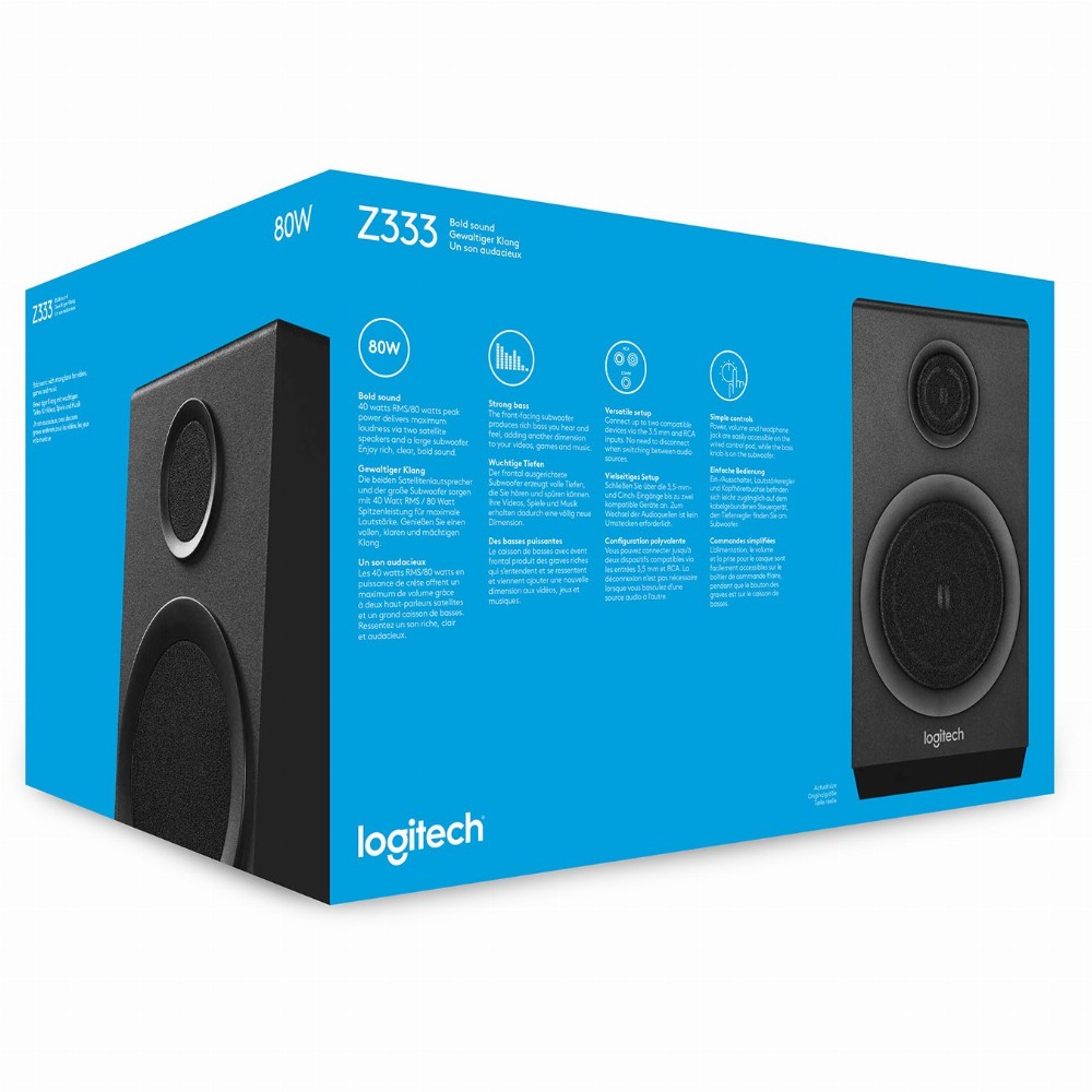 Logitech Multimedia Speakers Z333 40 W Schwarz 2.1 Kanäle