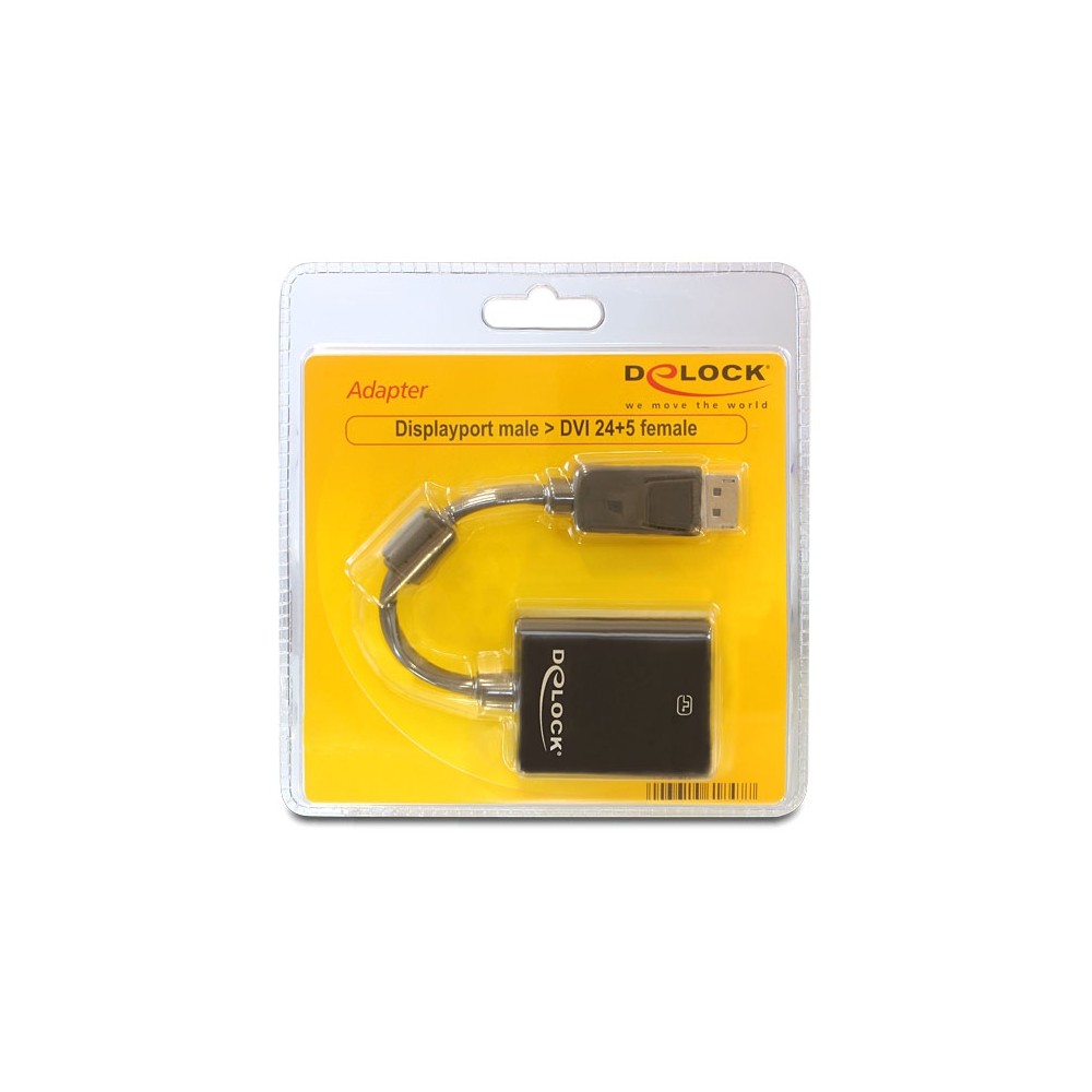 DeLOCK 61847 Videokabel-Adapter 0,125 m DisplayPort DVI-I Schwarz