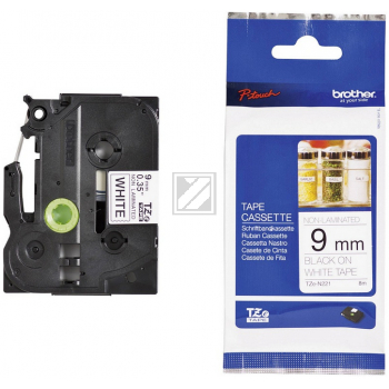 TZEN221 / schwarz / original BROTHER PTouch Farbband / TZEN221