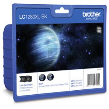 LC1280XLBKBP2DR / original BROTHER Tintenpatrone schwarz / LC1280XLBKBP2DR / 2400 S. / 9.00 ml