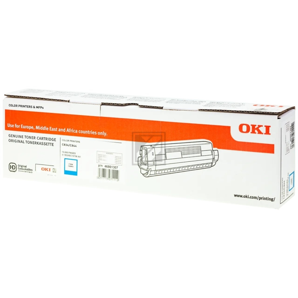 46861307 / cyan / original OKI Toner cyan / 46861307 / 10000 S.