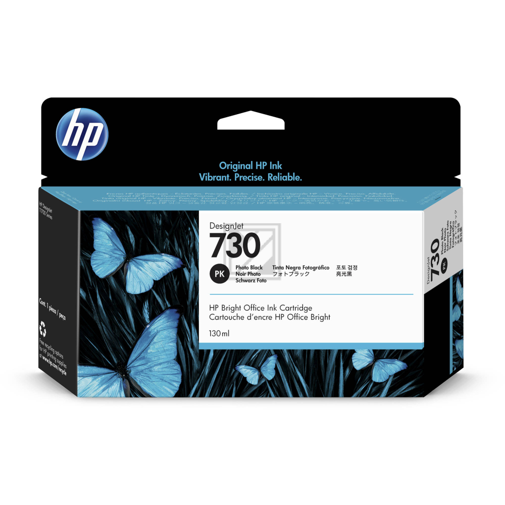 P2V67A // 730 / original HP Tintenpatrone Foto Schwarz / P2V67A / 130.00 ml