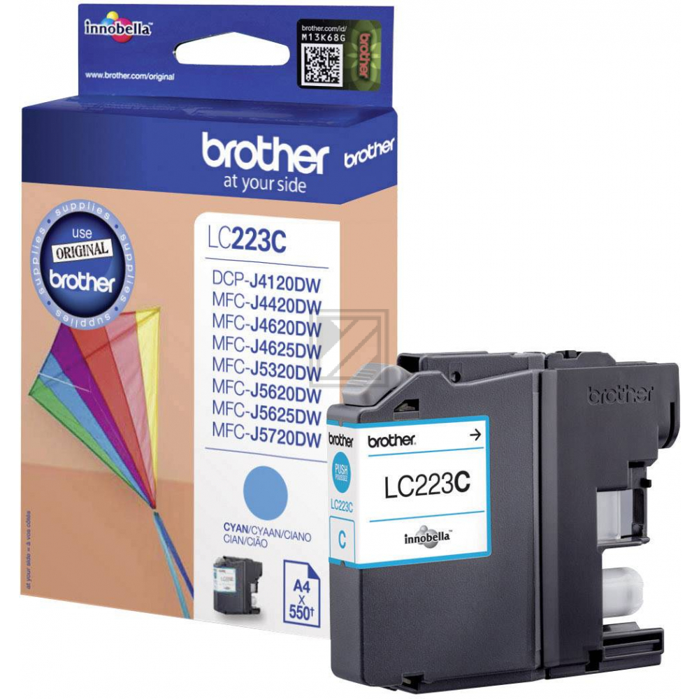 LC223C / cyan / original BROTHER Tintenpatrone cyan / LC223C / 550 S. / 5.90 ml