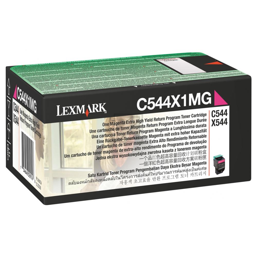 C544X1MG / magenta / original LEXMARK Toner magenta / C544X1MG / 4000 S.