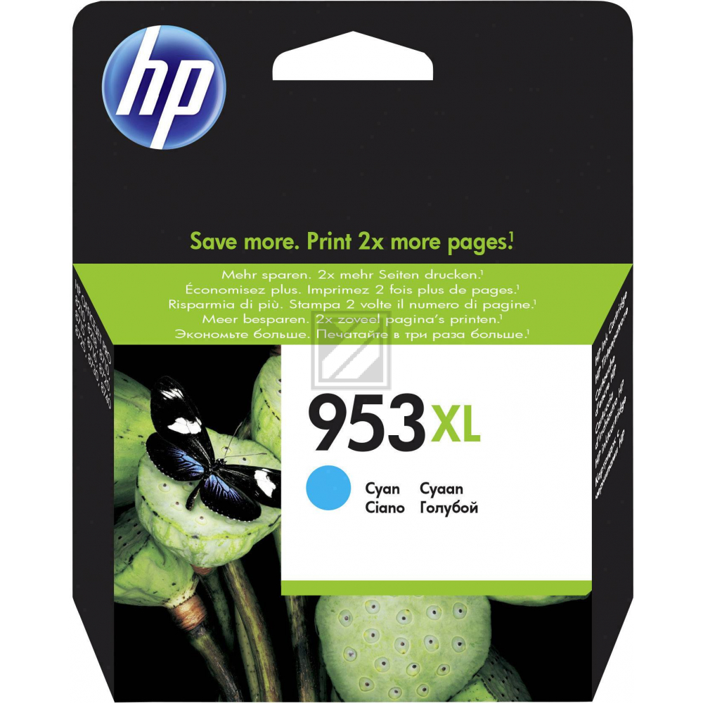 F6U16AE // 953XL / cyan / original HP Tintenpatrone cyan / F6U16AE / 1450 S. / 18.00 ml