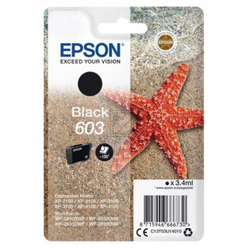 C13T03U14010 // 603 / schwarz / original EPSON Tintenpatrone schwarz / C13T03U14010 / 150 S. / 3.40 ml