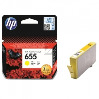 CZ112AE // 655 / gelb / original HP Druckkopfpatrone gelb / CZ112AE / 600 S.
