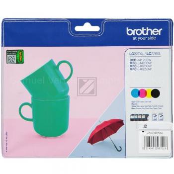 LC227XLVALBP / schwarz gelb cyan magenta / original BROTHER Tintenpatrone MultiPack / LC227XLVALBP / 1200 S.