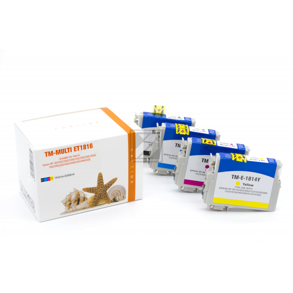 Alternativ Tinte  für Epson  / C13T18164010 / BK14,6/C,M,Y9,6ml