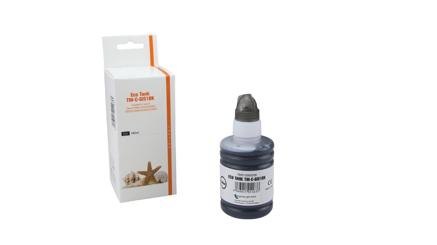 Alternativ GI51BK Eco Tank Nachfüllflasche Black für Canon / 4529C001 / 140ml