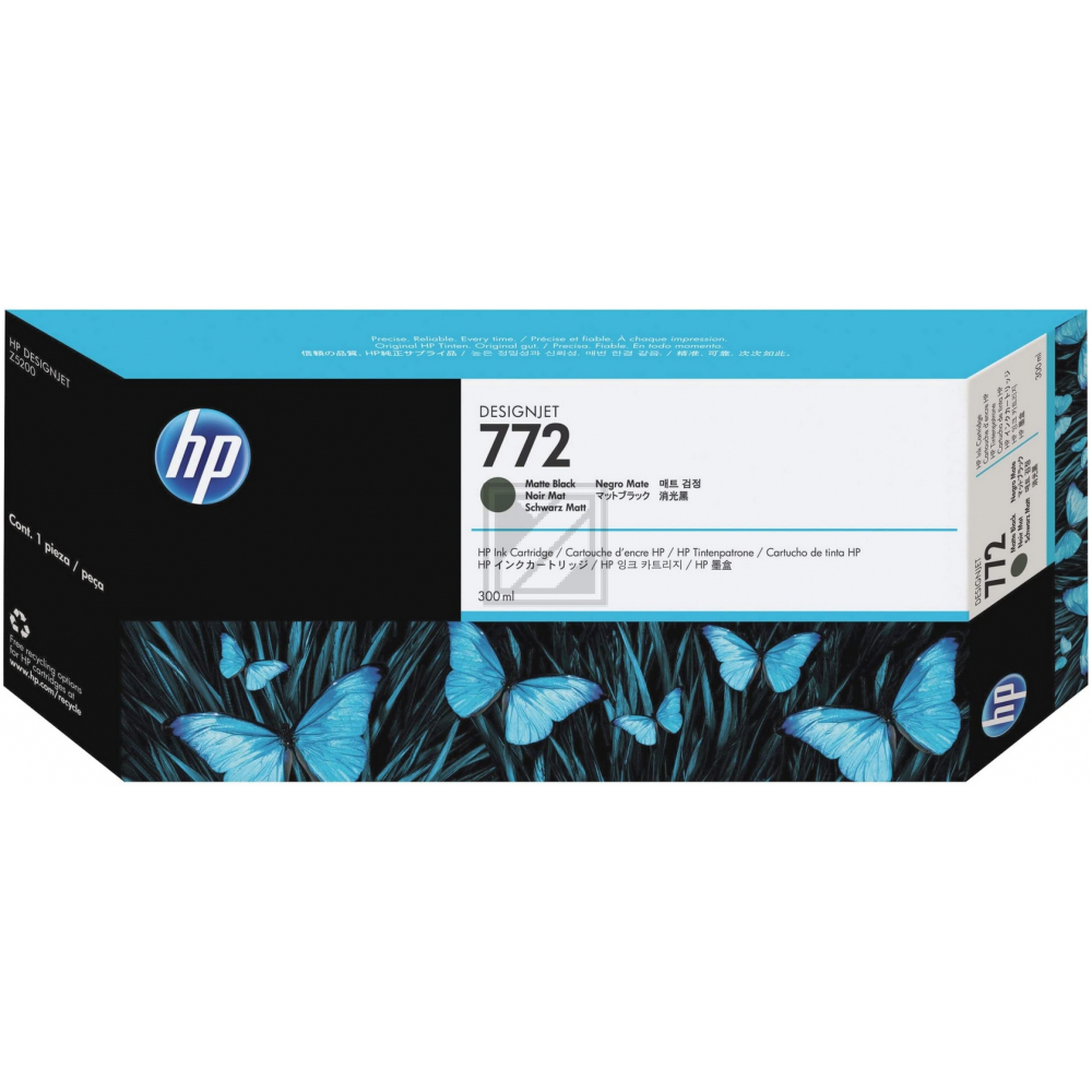 CN635A // 772 / schwarz / original HP Tintenpatrone schwarz matt / CN635A / 300.00 ml