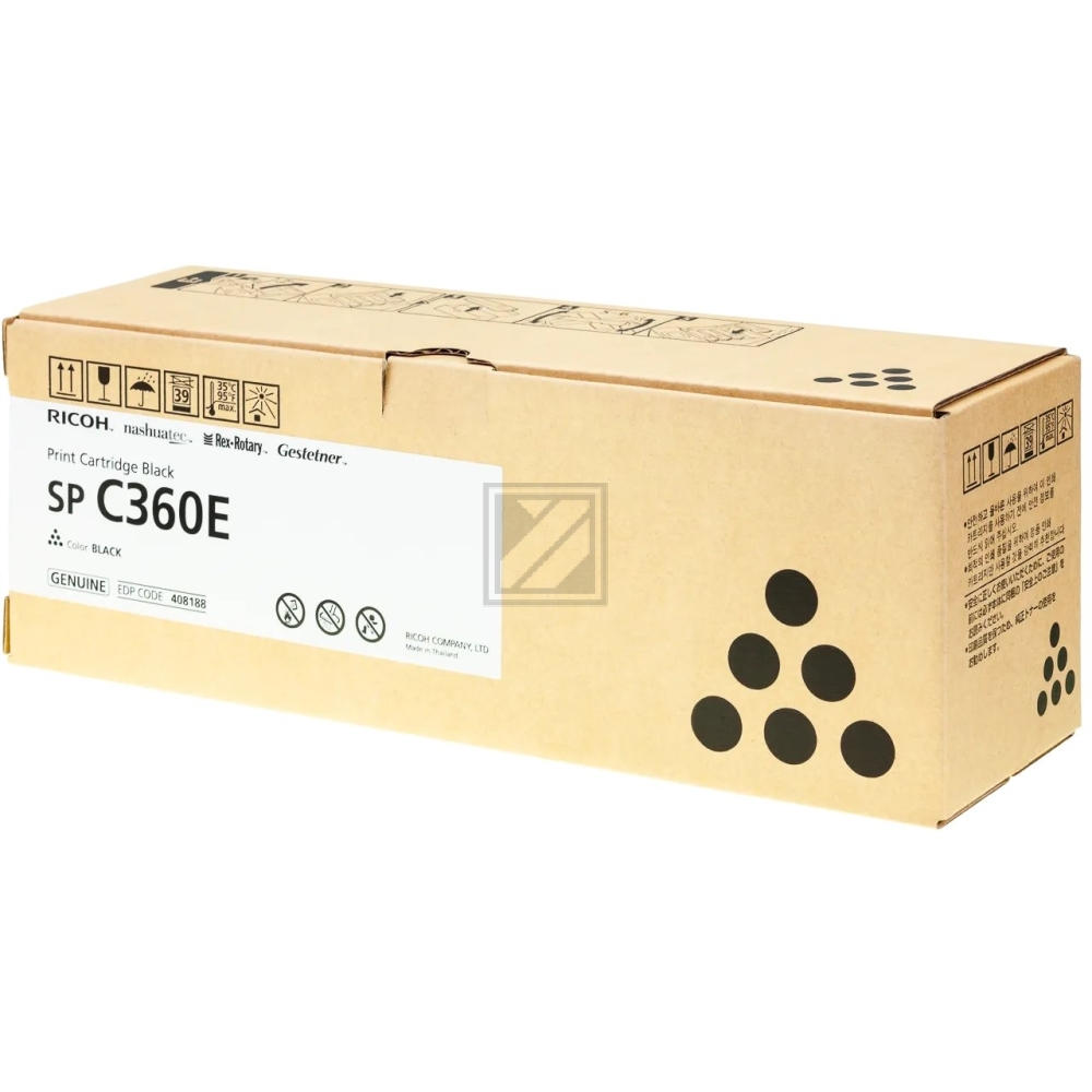 408188 // SPC360E / schwarz / original RICOH Toner schwarz / 408188 / 2500 S.