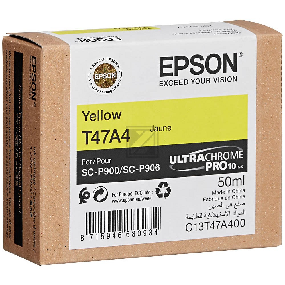 C13T47A400 // T47A4 / gelb / original EPSON Tintenpatrone gelb / C13T47A400 / 50.00 ml