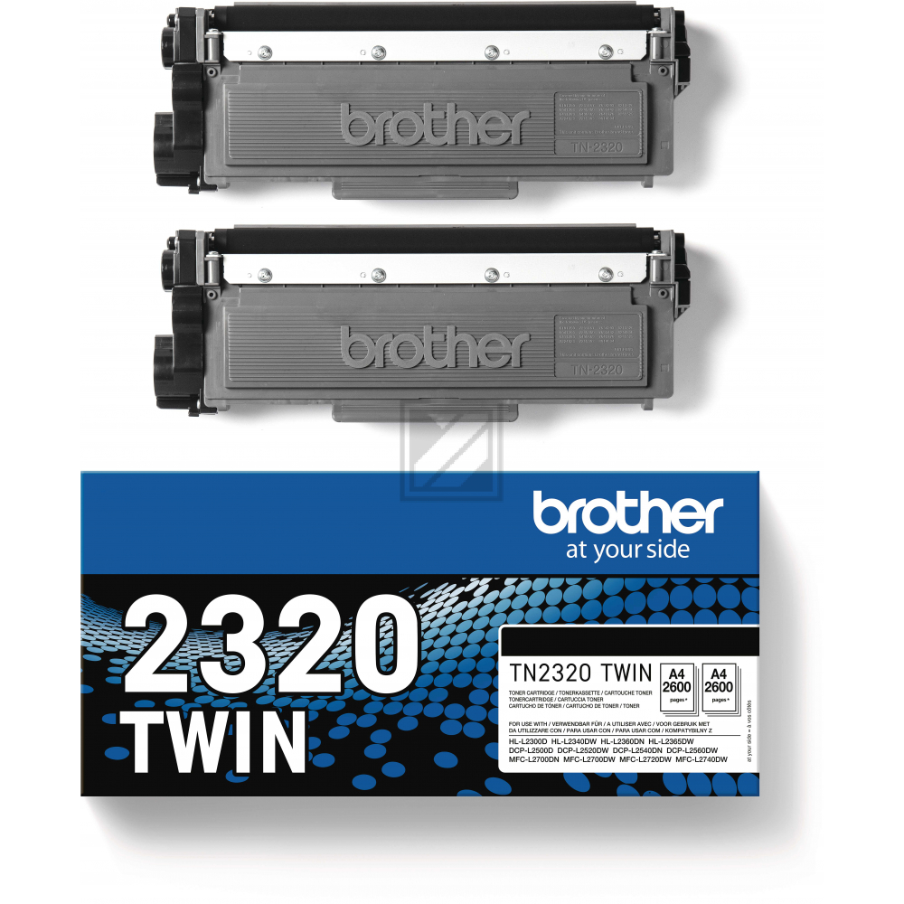 TN2320TWIN / schwarz / original BROTHER Toner schwarz / TN2320TWIN / 5200 S.