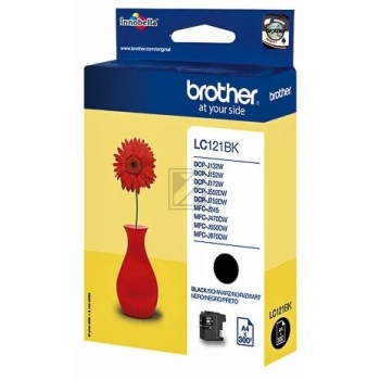 LC121BK / schwarz / original BROTHER Tintenpatrone schwarz / LC121BK / 300 S. / 7.10 ml