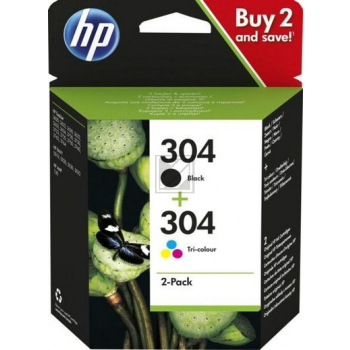 3JB05AE301 // 304 / schwarz / original HP Druckkopfpatrone Multipack / 3JB05AE301
