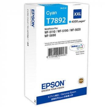 C13T789240 // T7892XXL / cyan / original EPSON Tintenpatrone cyan / C13T789240 / 4000 S. / 34.20 ml