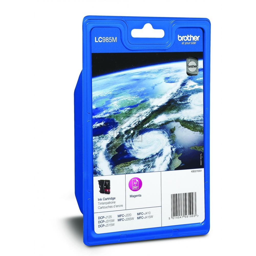 LC985M / magenta / original BROTHER Tintenpatrone magenta / LC985M / 260 S. / 4.80 ml