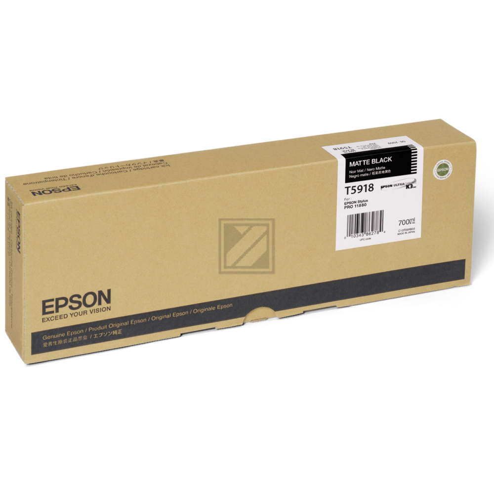 C13T591800 // T5918 / schwarz / original EPSON Tintenpatrone schwarz matt / C13T591800 / 700.00 ml