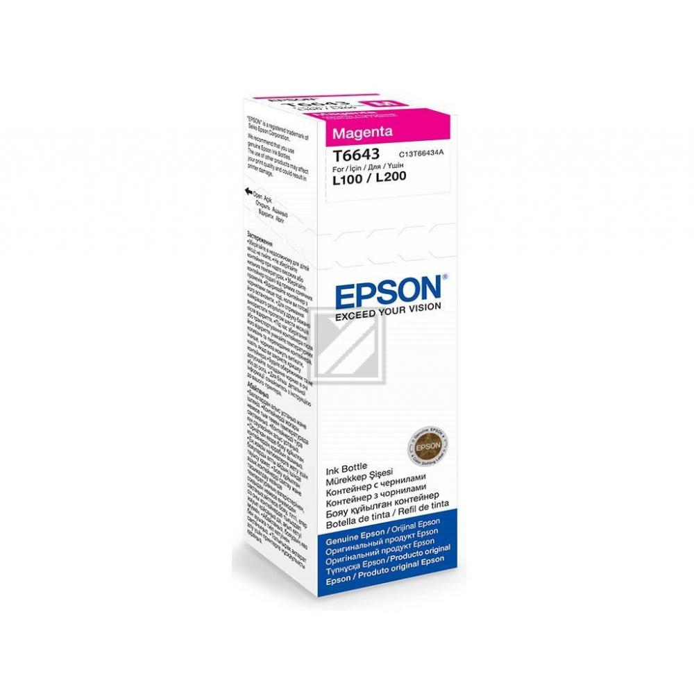 C13T66434A // T6643 / magenta / original EPSON Tintenflasche magenta / C13T66434A / 6500 S. / 70.00 ml