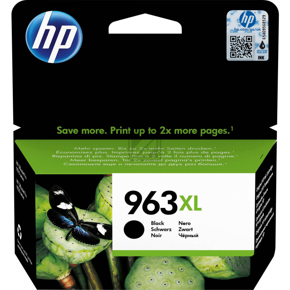 3JA30AE // 963XL / original HP Tintenpatrone schwarz / 3JA30AE / 2000 S. / 47.86 ml