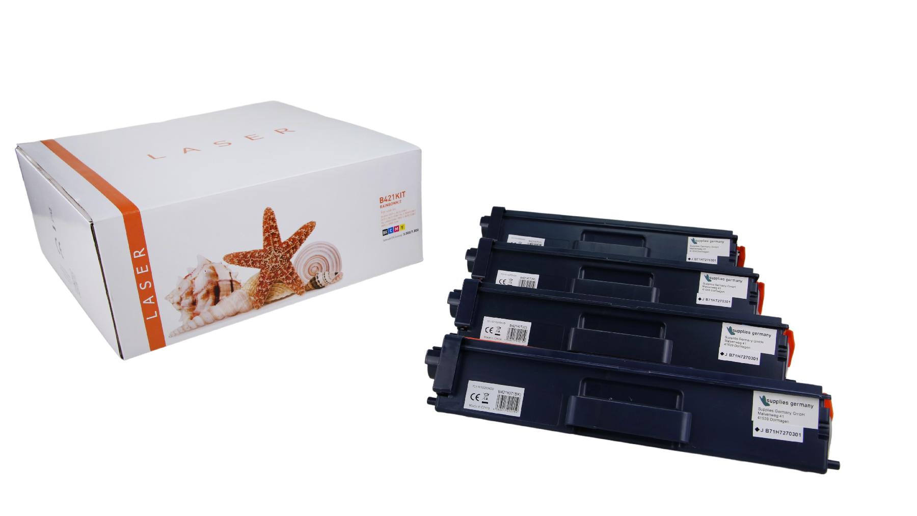 Alternativ Toner Rainbowkit für Brothe / TN421 / BK3.000 / CMY1.800 Seiten