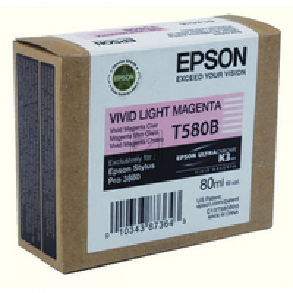 C13T580B00 // T580B / magenta / original EPSON Tintenpatrone magenta hell / C13T580B00 / 80.00 ml