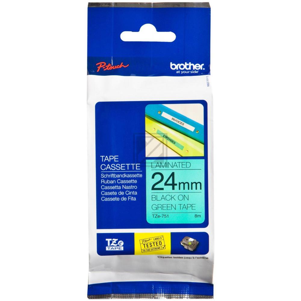 TZE751 / schwarz / original BROTHER PTouch Farbband / TZE751