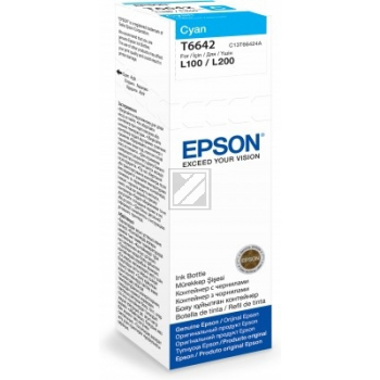 C13T66424A // T6642 / cyan / original EPSON Tintenflasche cyan / C13T66424A / 6500 S. / 70.00 ml