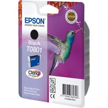 C13T08014011 // T0801 / schwarz / original EPSON Tintenpatrone schwarz / C13T08014011 / 330 S. / 7.40 ml
