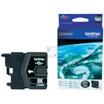 LC985BK / schwarz / original BROTHER Tintenpatrone schwarz / LC985BK / 300 S. / 9.00 ml