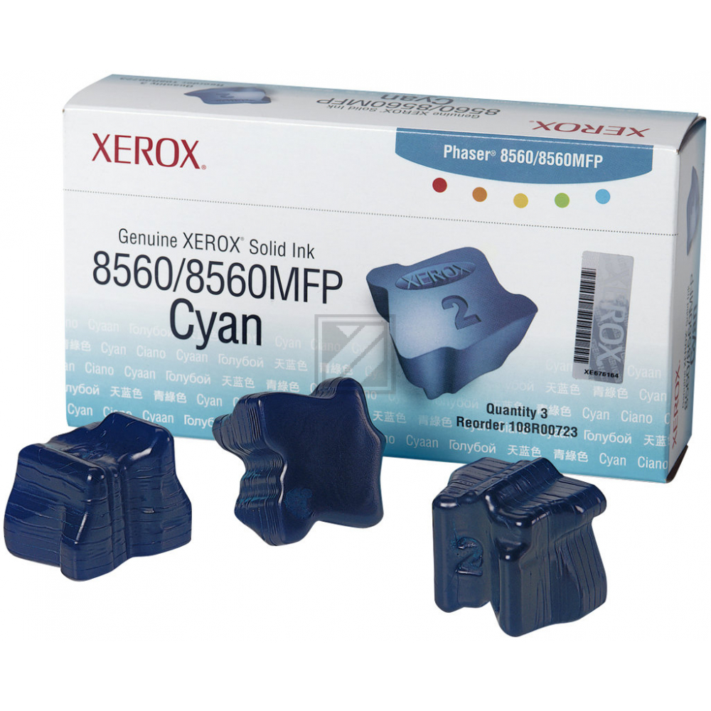 108R00723 / cyan / original XEROX Festtinte in ColorStix / 108R00723 / 3400 S.