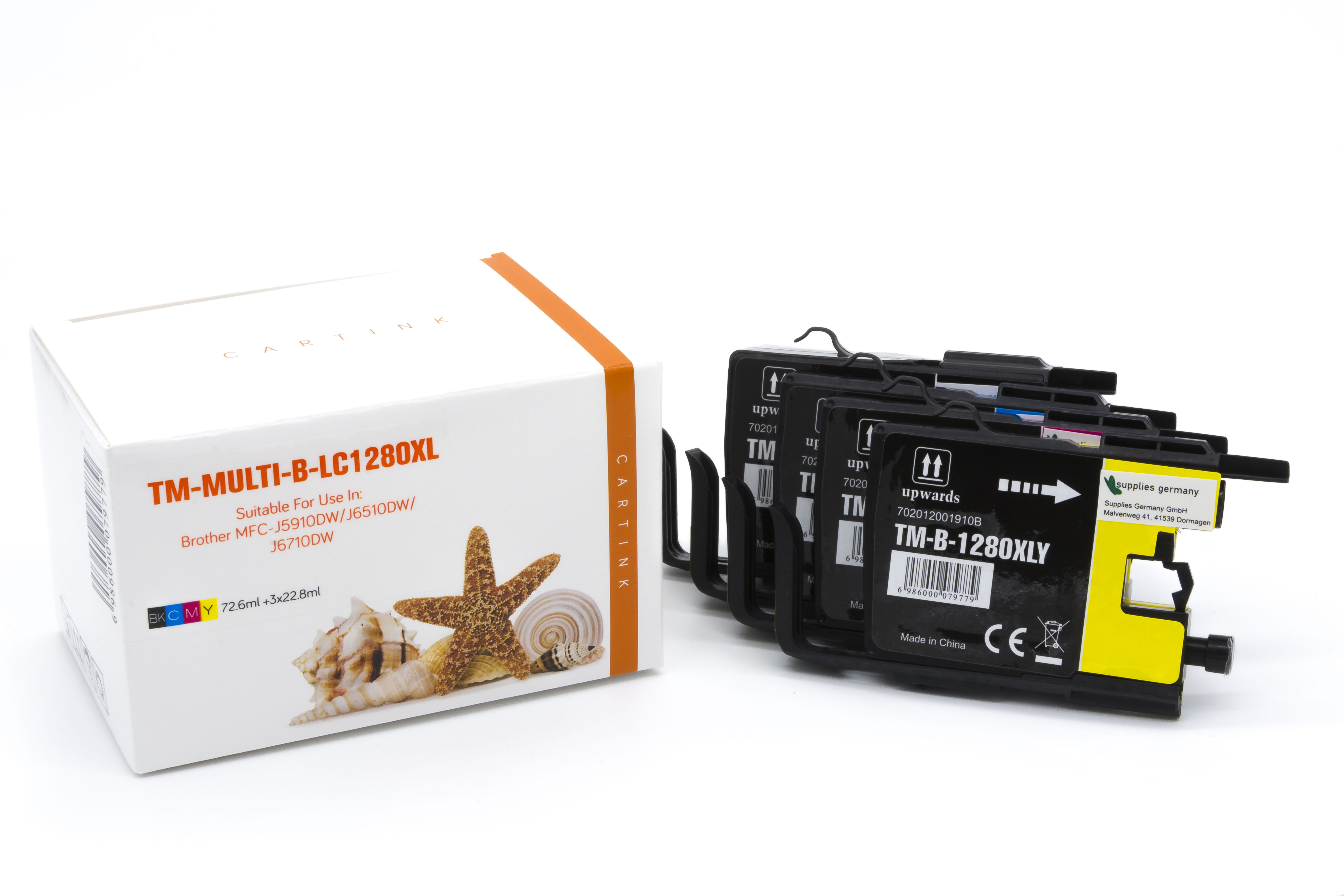 Alternativ Tinte für Brother / LC1280XLVALP / BK72,6ml / C,M,Y22,8ml