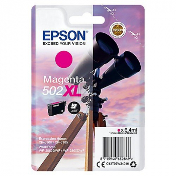 C13T02W34010 // 502XL / original EPSON Tintenpatrone magenta / C13T02W34010 / 470 S. / 6.40 ml
