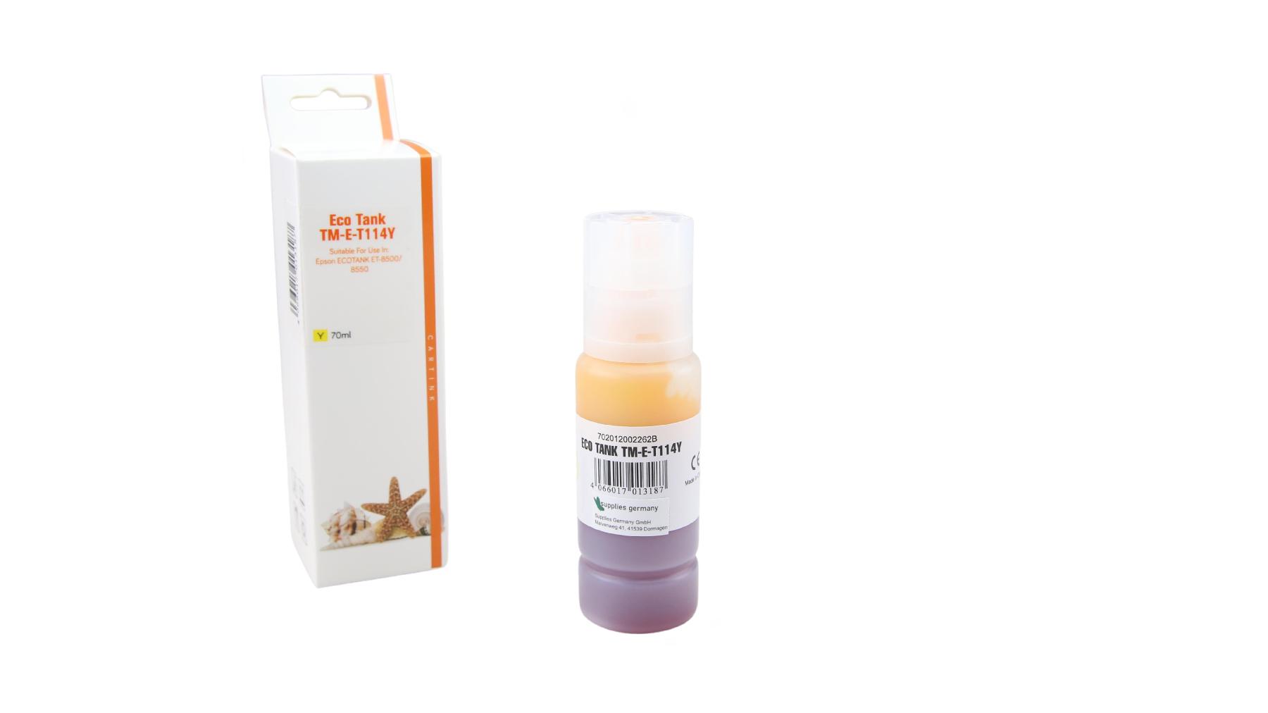 Alternativ T114Y Eco Tank Nachfüllflasche Yellow für Epson / C13T07B440 / 70ml