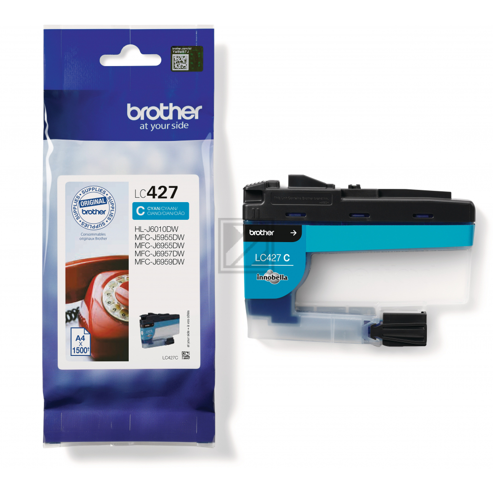 LC427C / cyan / original BROTHER Tintenpatrone cyan / LC427C / 1500 S.