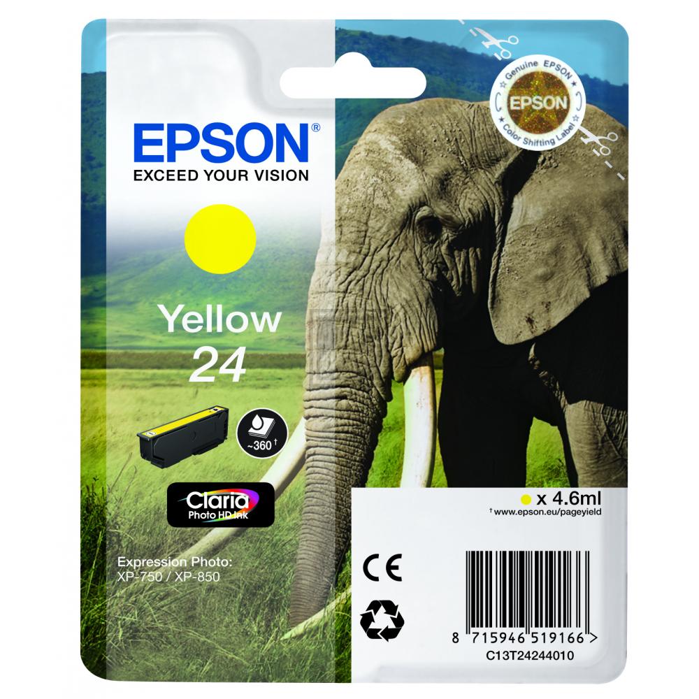 C13T24244010 // 24 / gelb / original EPSON Tintenpatrone gelb / C13T24244010 / 360 S. / 4.60 ml
