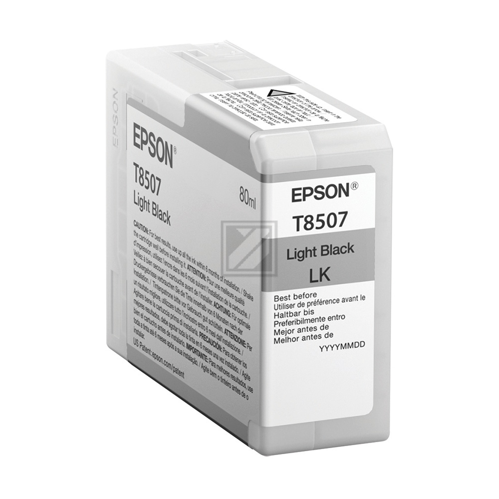 C13T850700 // T8507 / schwarz / original EPSON Tintenpatrone schwarz hell / C13T850700 / 80.00 ml