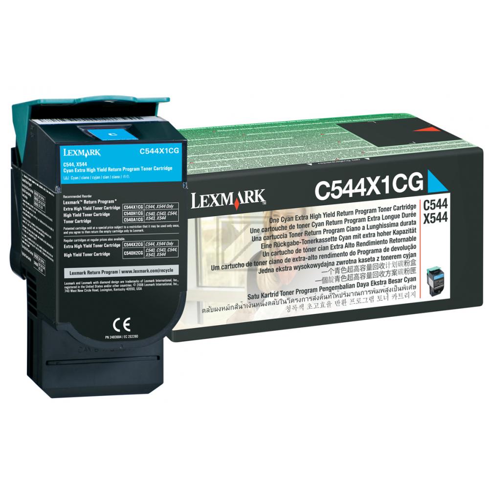 C544X1CG // Cyan // original // Toner f. Lexmark C / C544X1CG / 4.000 Seiten