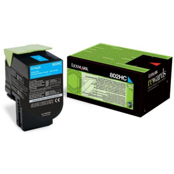 80C2HC0 // 802HC / cyan / original LEXMARK Toner cyan / 80C2HC0 / 3000 S.