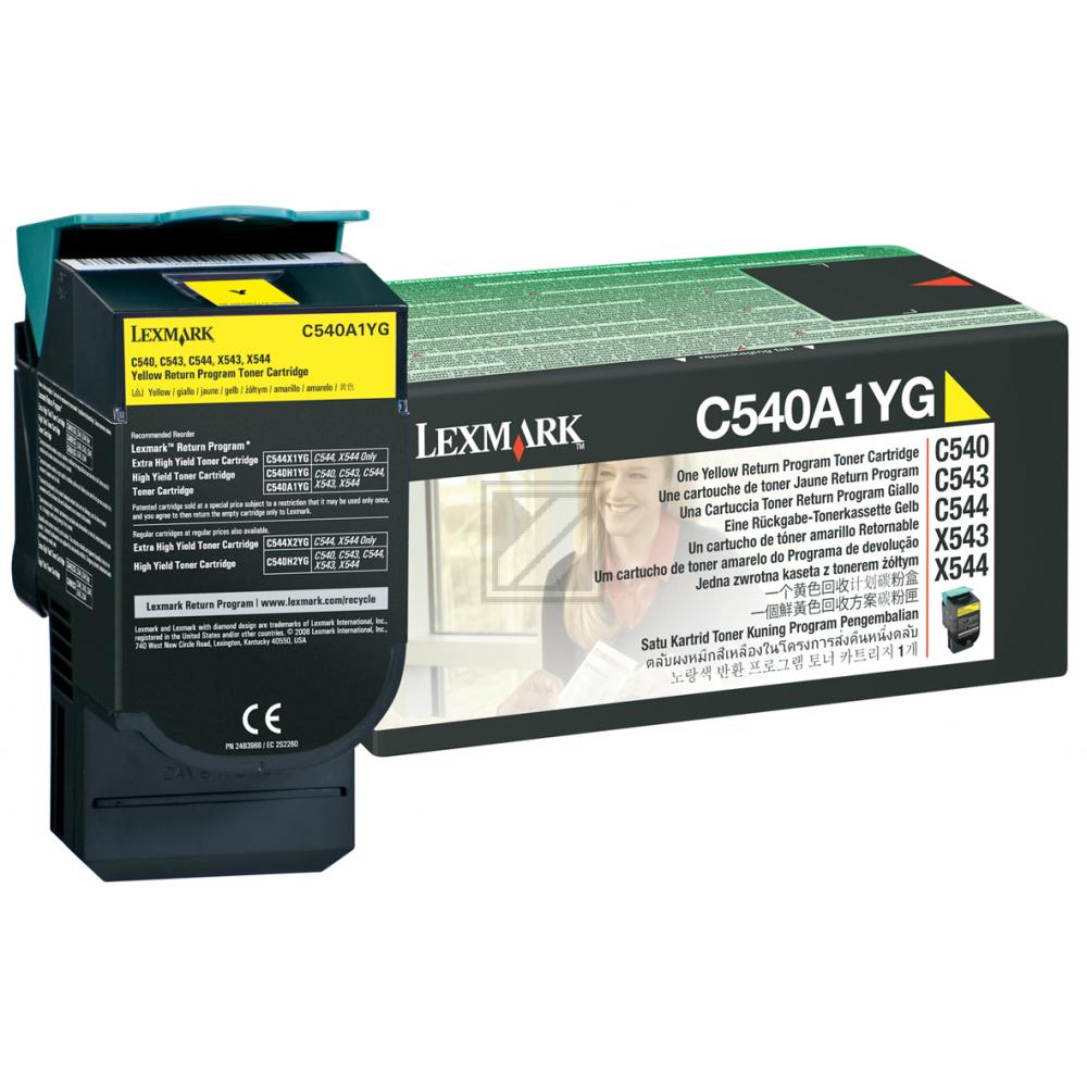 C540A1YG Original Toner Yellow für Lexmark / C540A1YG / 1.000 Seiten