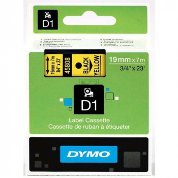 S0720880 Dymo Schriftband 19mm, schw/gelb, 7m (458 / 45808 // S0720880