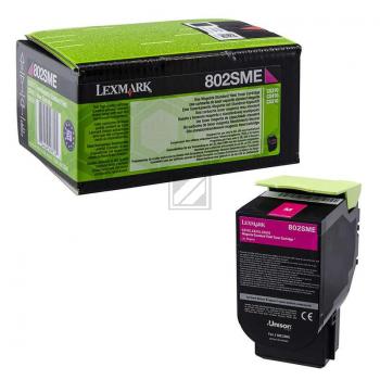80C2SME // 802SM / original LEXMARK Toner magenta / 80C2SME / 2000 S.