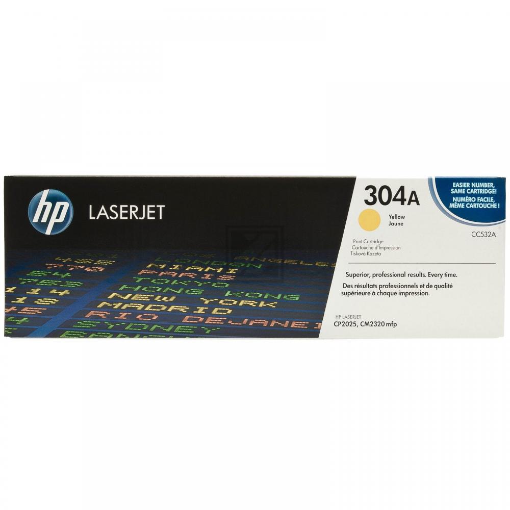 CC532A // 304A / gelb / original HP Toner gelb / CC532A / 2800 S.