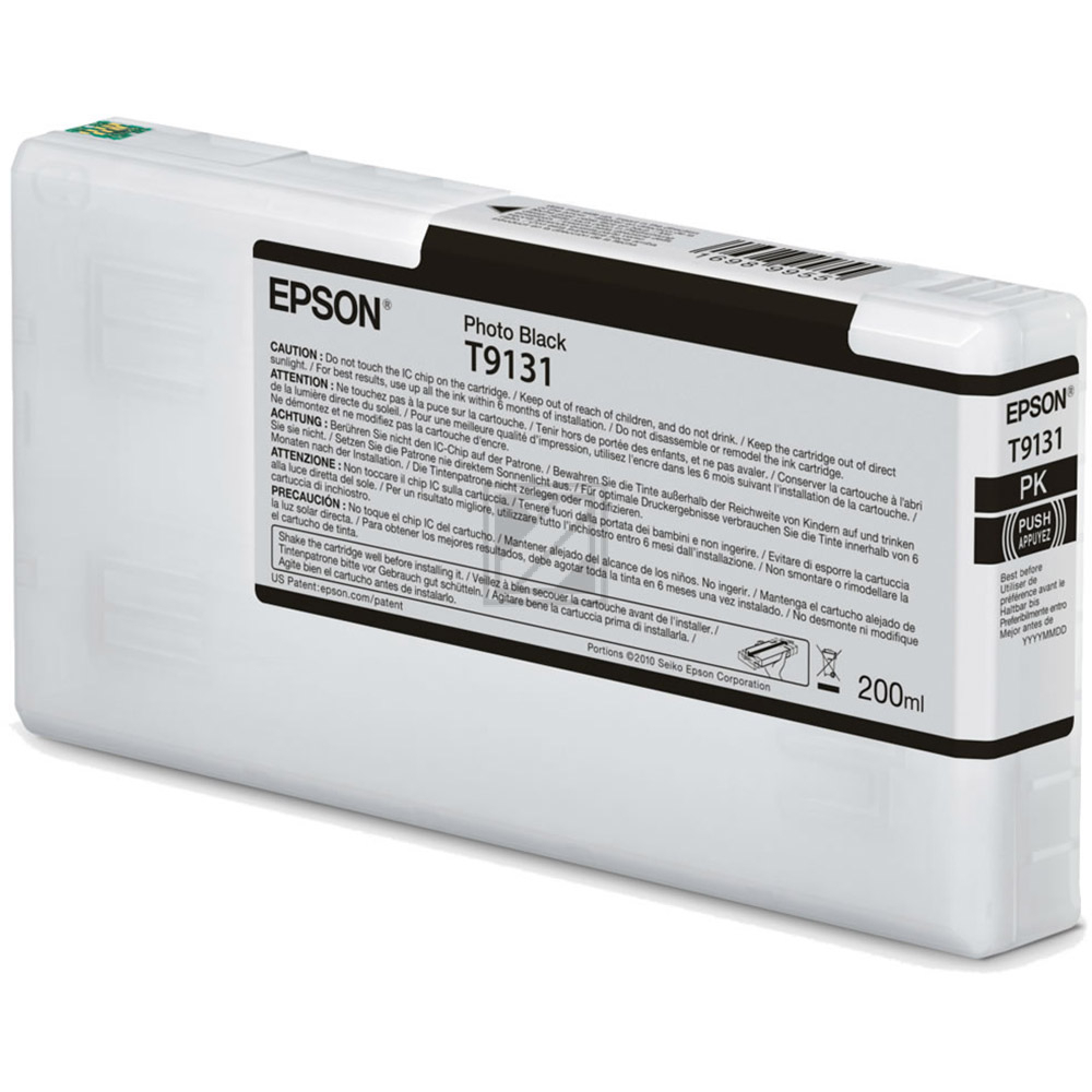 C13T913100 // T9131 / schwarz / original EPSON Tintenpatrone schwarz hell / C13T913100 / 200.00 ml