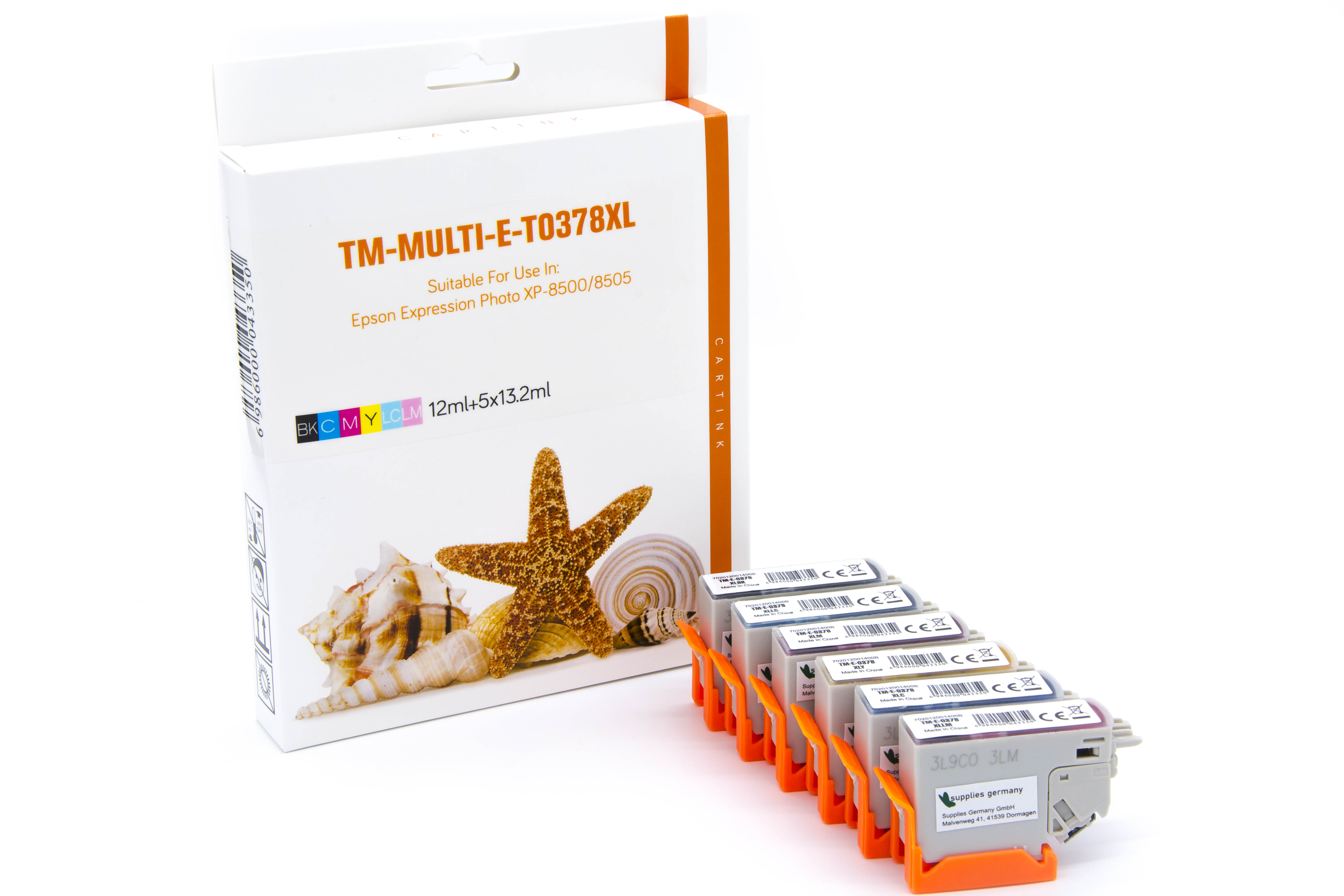 Multipack T3798XL Alternativ Tinte für Epson / C13T37984010 / BK11,2ml/CMY9,3ml/LCLM10,3ml